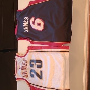 Lebron James Cavaliers and Heat Basketball Jerseys Youth Small size 8